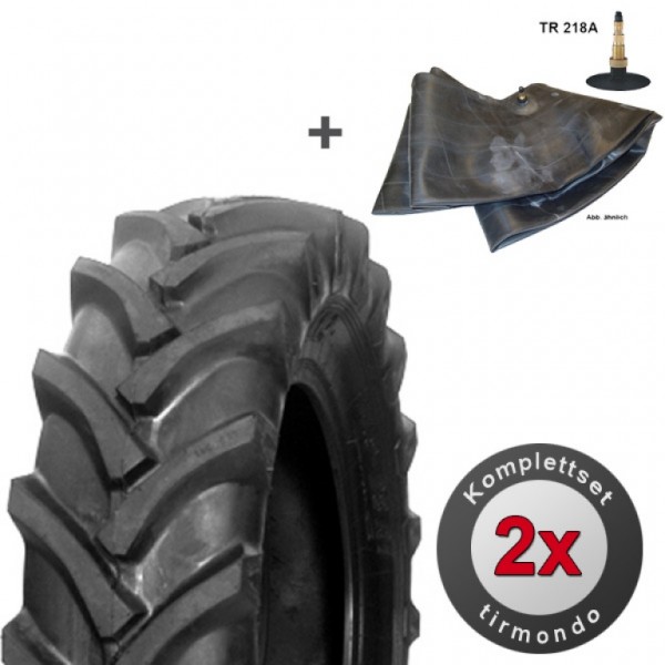 Set 2x AS-REIFEN + SCHLÄUCHE 16.9-34 Traktor-/Schlepperreifen 12PR - hohe Traglast