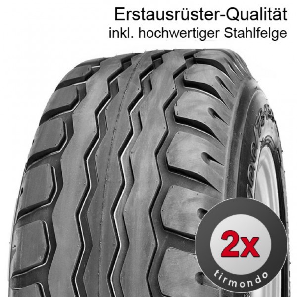 2x 11.5/80-15.3 131A8 10PR TL AW + 6-Loch Stahlfelge ET0, Komplettrad, 2x Rad