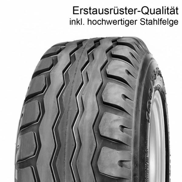 Komplettrad 10.0/75-15.3 123A8 10PR TL AW + 6-Loch Stahlfelge ET-5, 1x Rad